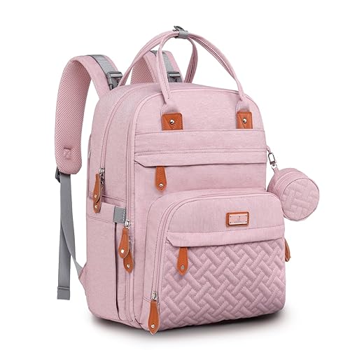 BabbleRoo - Mochila para pañales, bolsa de viaje esencial para bebé, bolsa impermeable multifuncional, con cambiador, correas para cochecito y