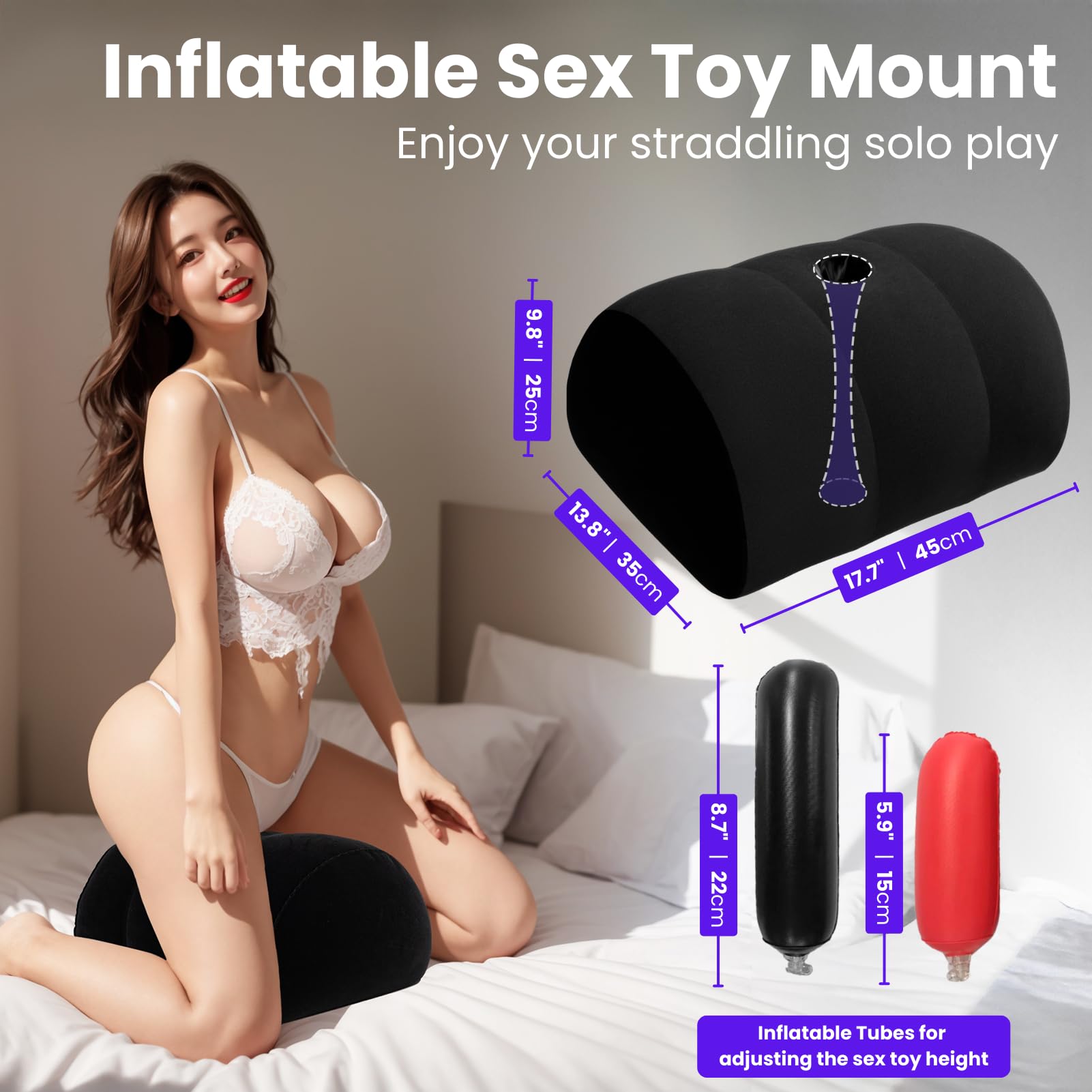 Dildo Mount Dildo Pillow Sex Position Pillow for Adults Sex Furniture Sex Toys for Women Dildo Chair Sex Toy Mount Couples Women: Black