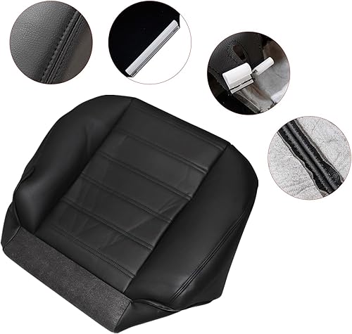 Miniatura 3 de SecosAutoparts Funda de asiento de cuero para conductor y pasajero, color negro, compatible con Hummer H2 2003 2004 2005 2006 2007