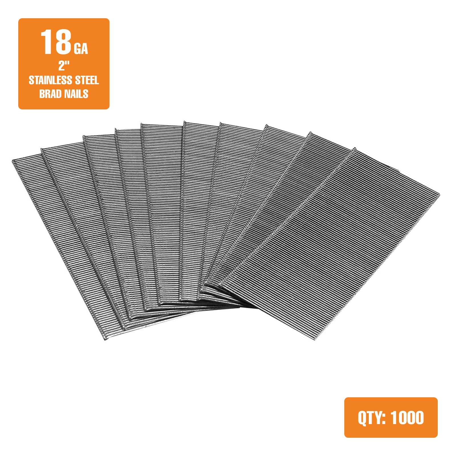Freeman 18-Gauge Stainless Steel Brad Nails - 1000 Count -2