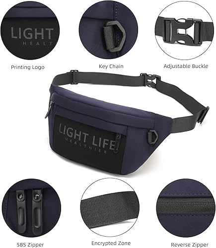 Miniatura 5 de Riñonera cruzada para mujeres y hombres, riñonera, impermeable, para viajes, correr, senderismo, ciclismo, Azul