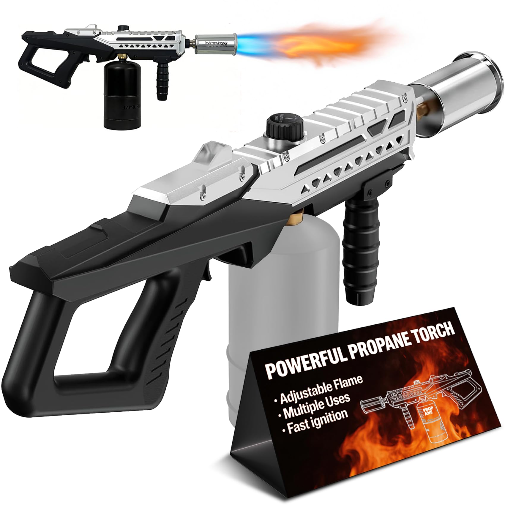 Propane Torch Gun, Adjustable Flame for BBQ, Grill and Camping