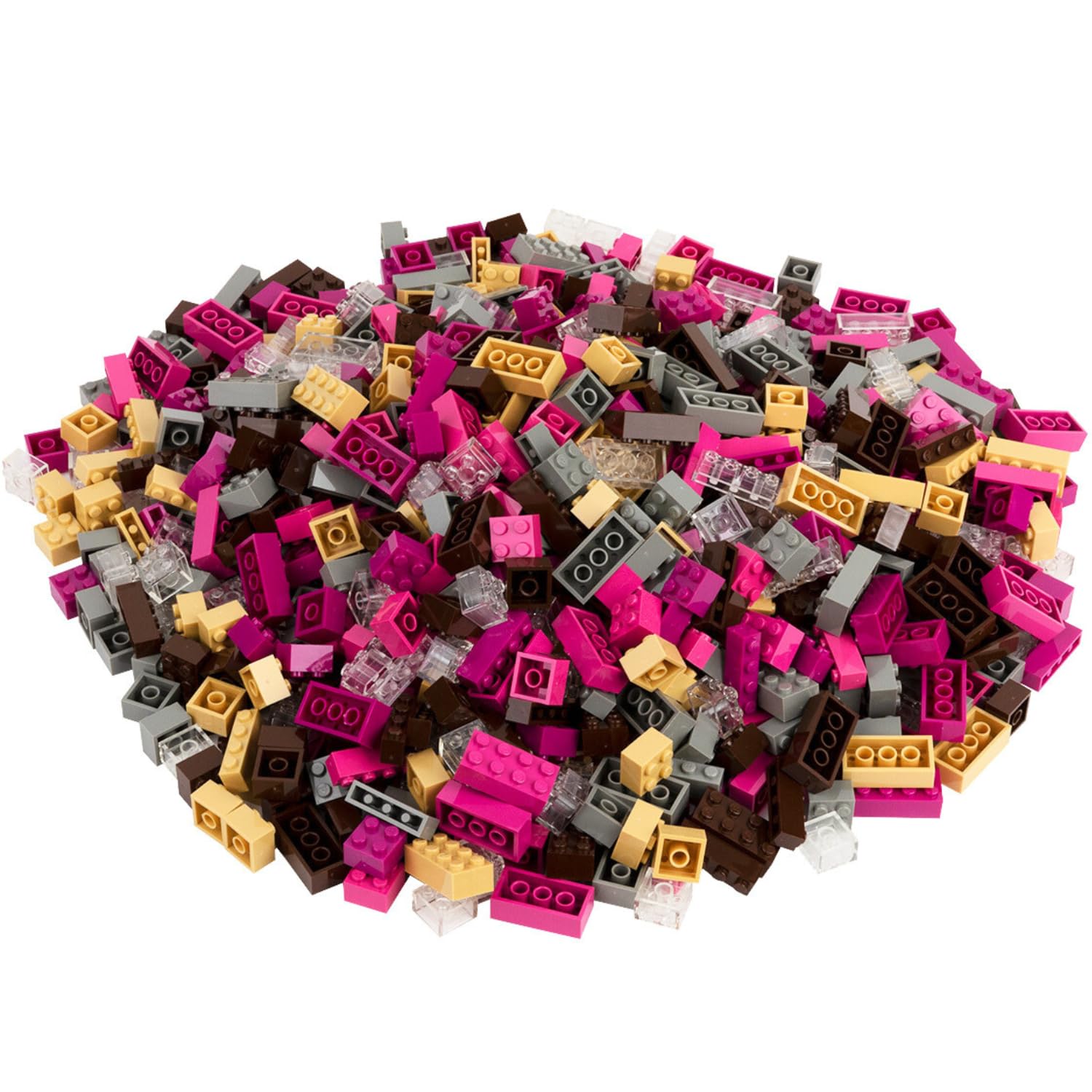 Classic Große Bausteine Set | 2000 Teile - 4,1kg | 3 Steinformen (1x4, 2x2, 2x4) in 6 Farben | Kompatibel mit großen Baukasten-Marken | Geschenk für Kinder ab 4 Jahren (Spezial-Farben-Mix)