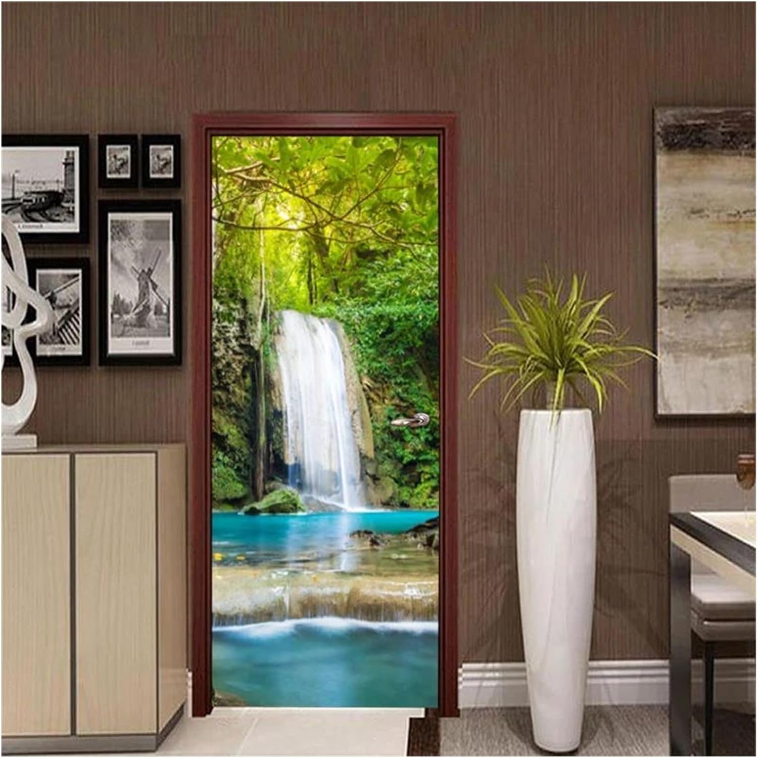 掛軸 若舟『山草図 タカネシオガマ』日本画手描き表装 絹本 箱付