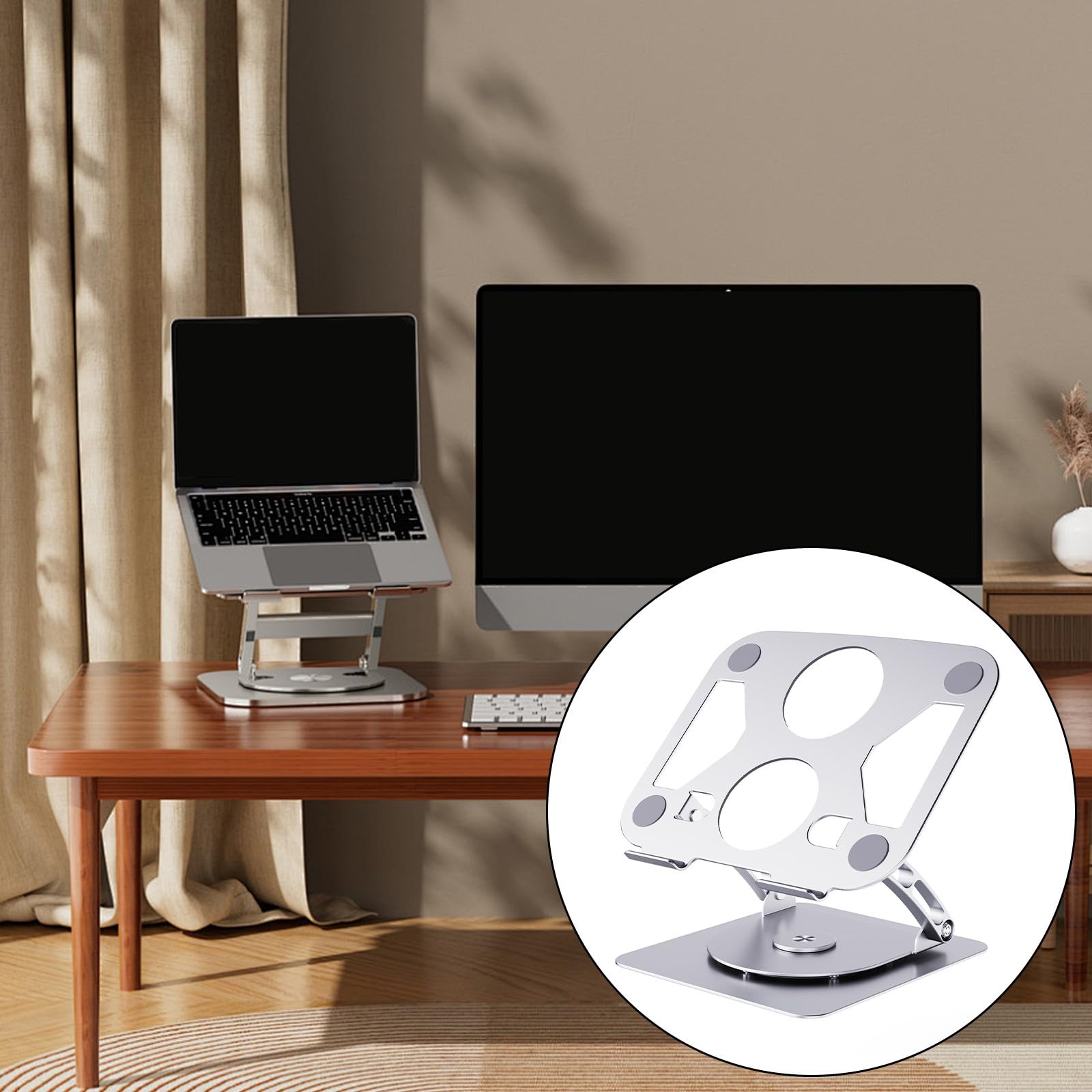 Elevadores de soporte para laptop con diseño de huecos compatibles con dispositivos de hasta 15.9 pulgadas de refrigeración de montaje de metal