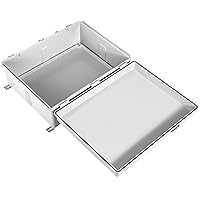 Vista 26 de Waterproof Electrical Junction Box IP67 ABS Plastic Enclosure with Hinged Cover with Mounting Plate, Wall Brackets