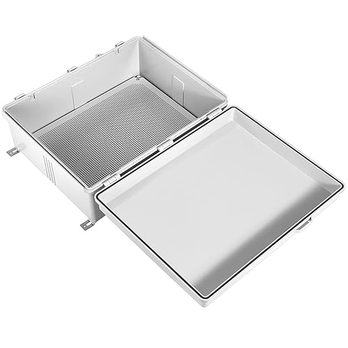 Vista 15 de Caja de conexiones eléctricas impermeables IP67 carcasa de plástico ABS con cubierta con bisagras con placa de montaje, soportes de pared