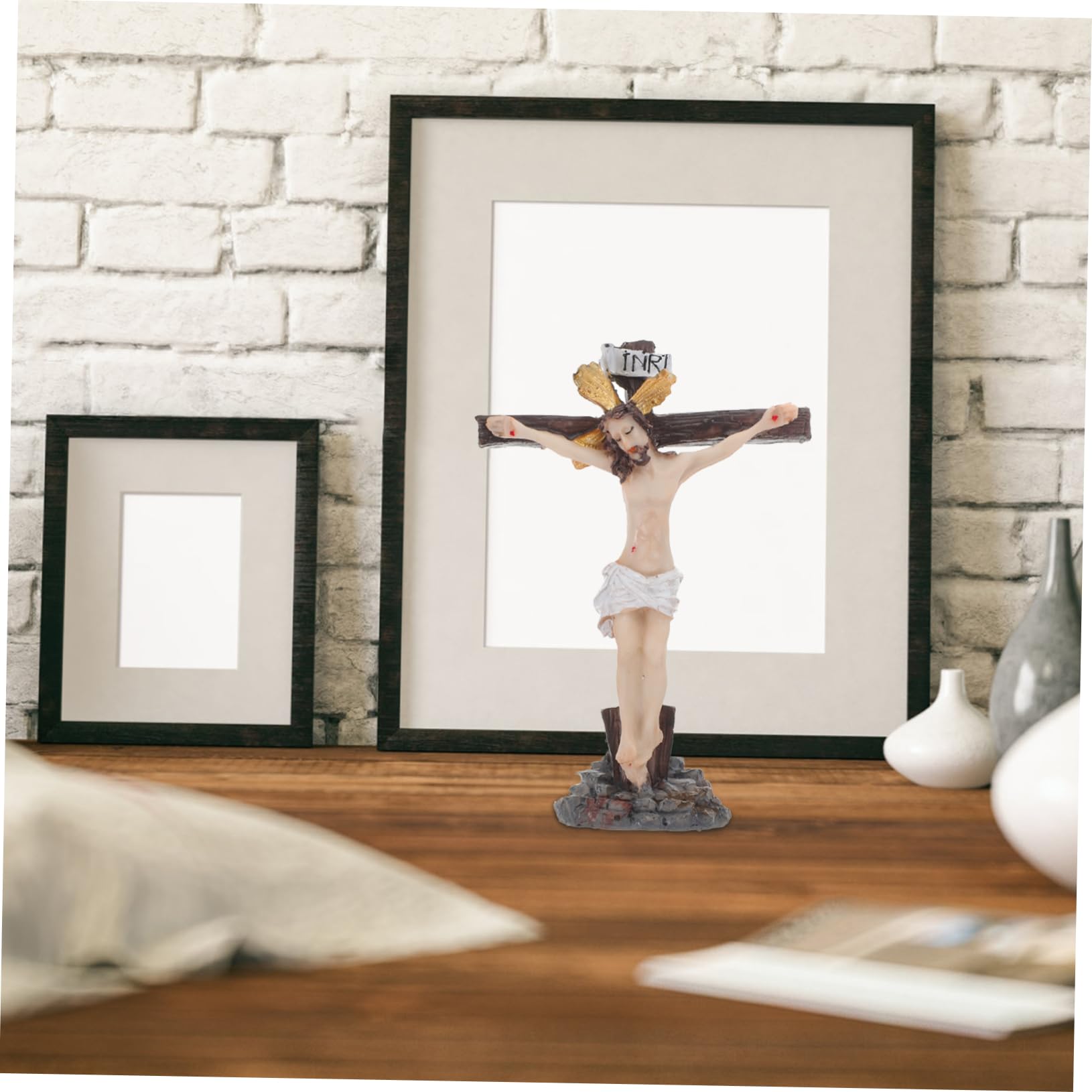 Amazon.com: HEALLILY 2pcs Jesus Cross Statue Home Decor Religious