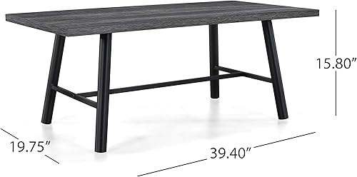 Miniatura 3 de Christopher Knight Home Mid-Century Modern Coffee Table, Sonoma Gray Oak and Black