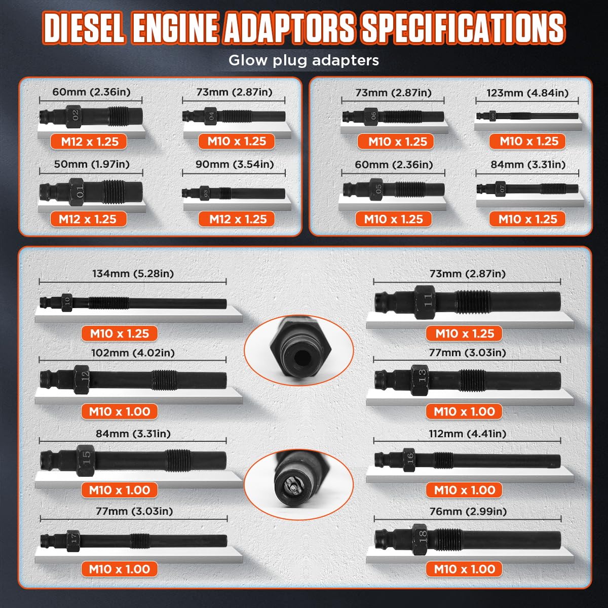 Compression Tester Automotive 46Pcs Petrol & Diesel Compression Tester Kit for HDI/TDCi/Pumpe Duse Engine Cylinder Leak Down Tester Kit with Compression Gauge,Dual-Meter Leak Detector, Adapters