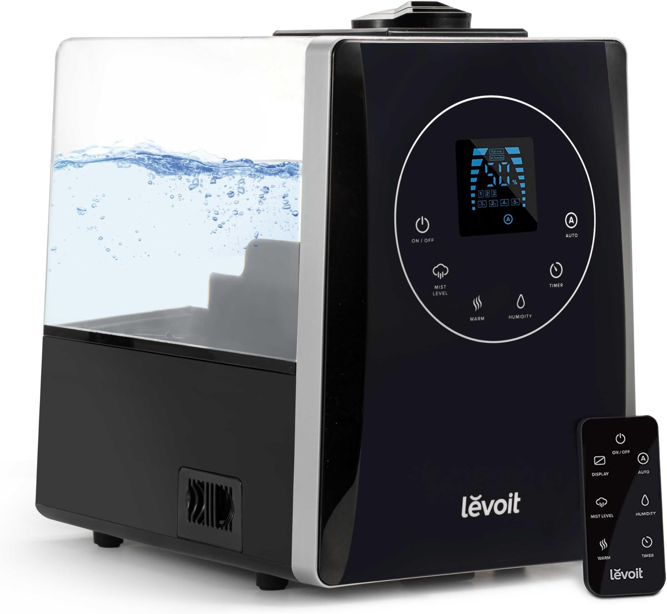 LEVOIT Humidifier 6L Large Room Bedroom Baby Warm Cool Mist Ultrasonic Humidifier Customized Humidifier Remote Quiet Black LV600HH