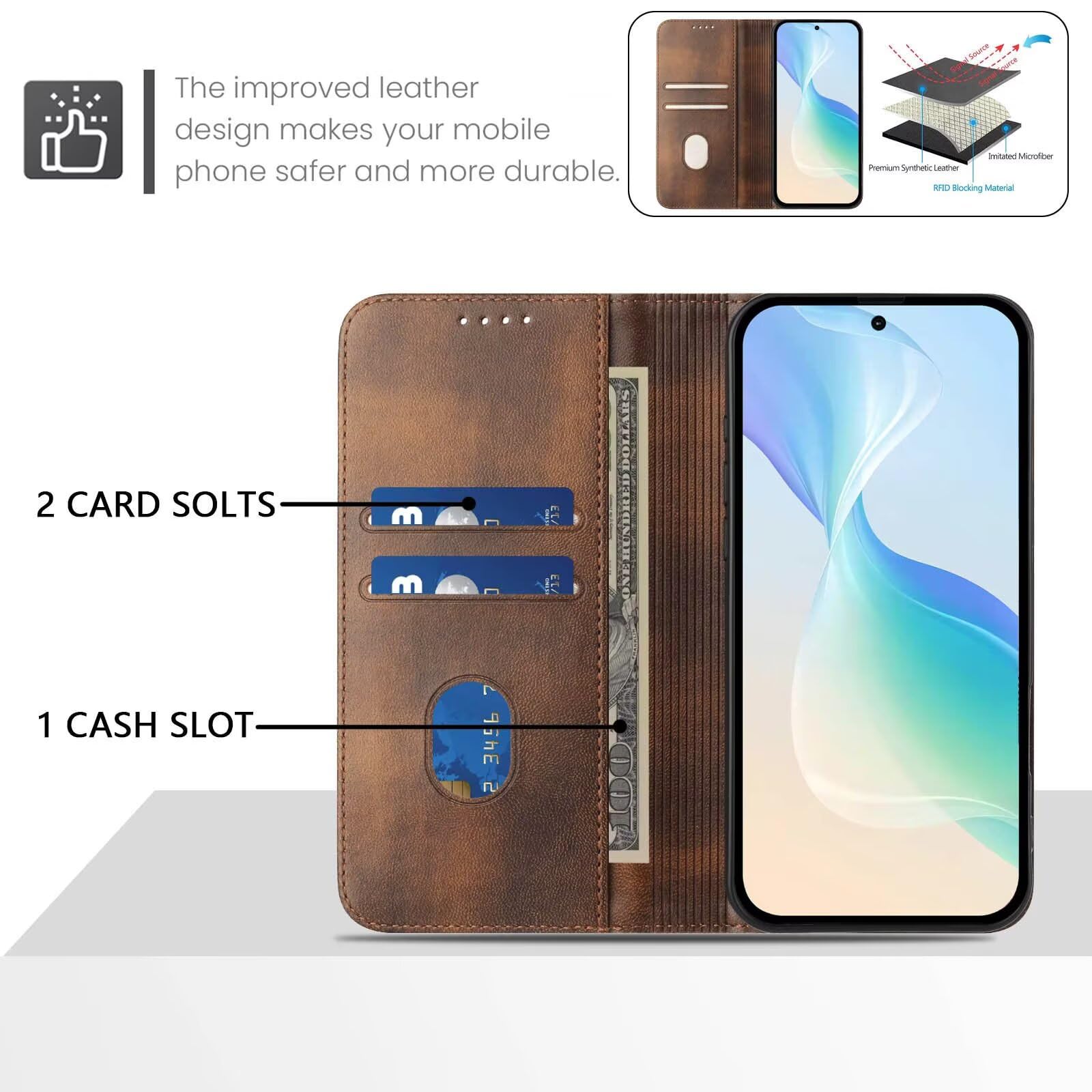 Aiziki For Xiaomi Redmi A5 4G/POCO C71 Phone Case, Leather Flip Case - View #5