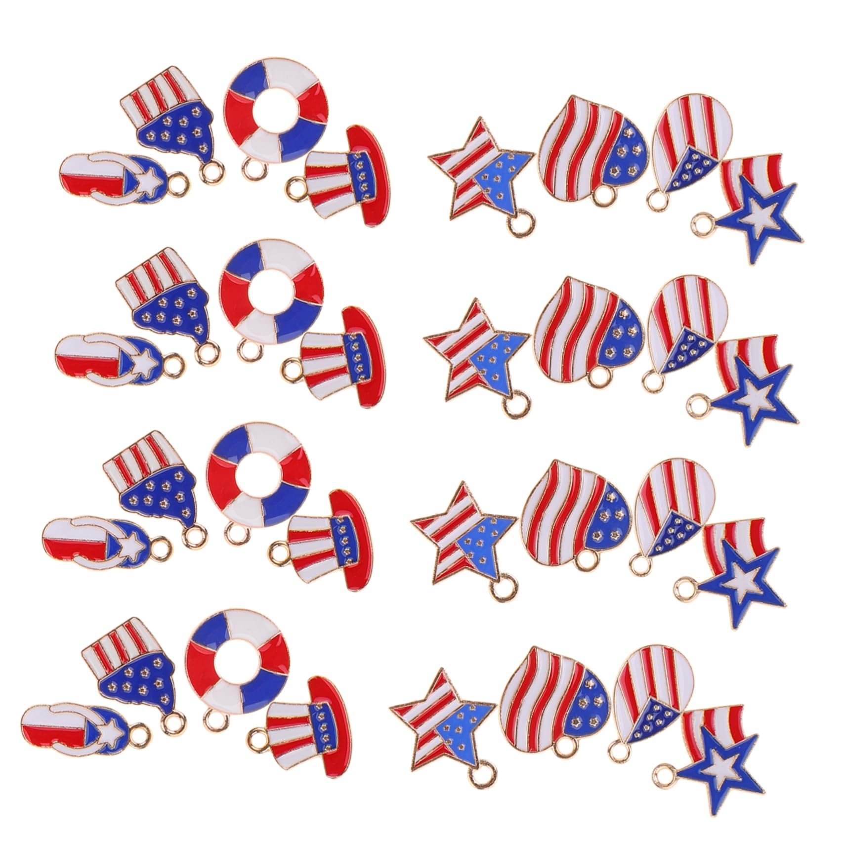 TEHAUX 240piezas American Flag Charms Para Joyería Colgantes Accesorios Creativos Para Pendientes Pulseras y Collares