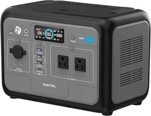 OUKITEL 512Wh Portable Solar Generator, P800 Solar Power Station with