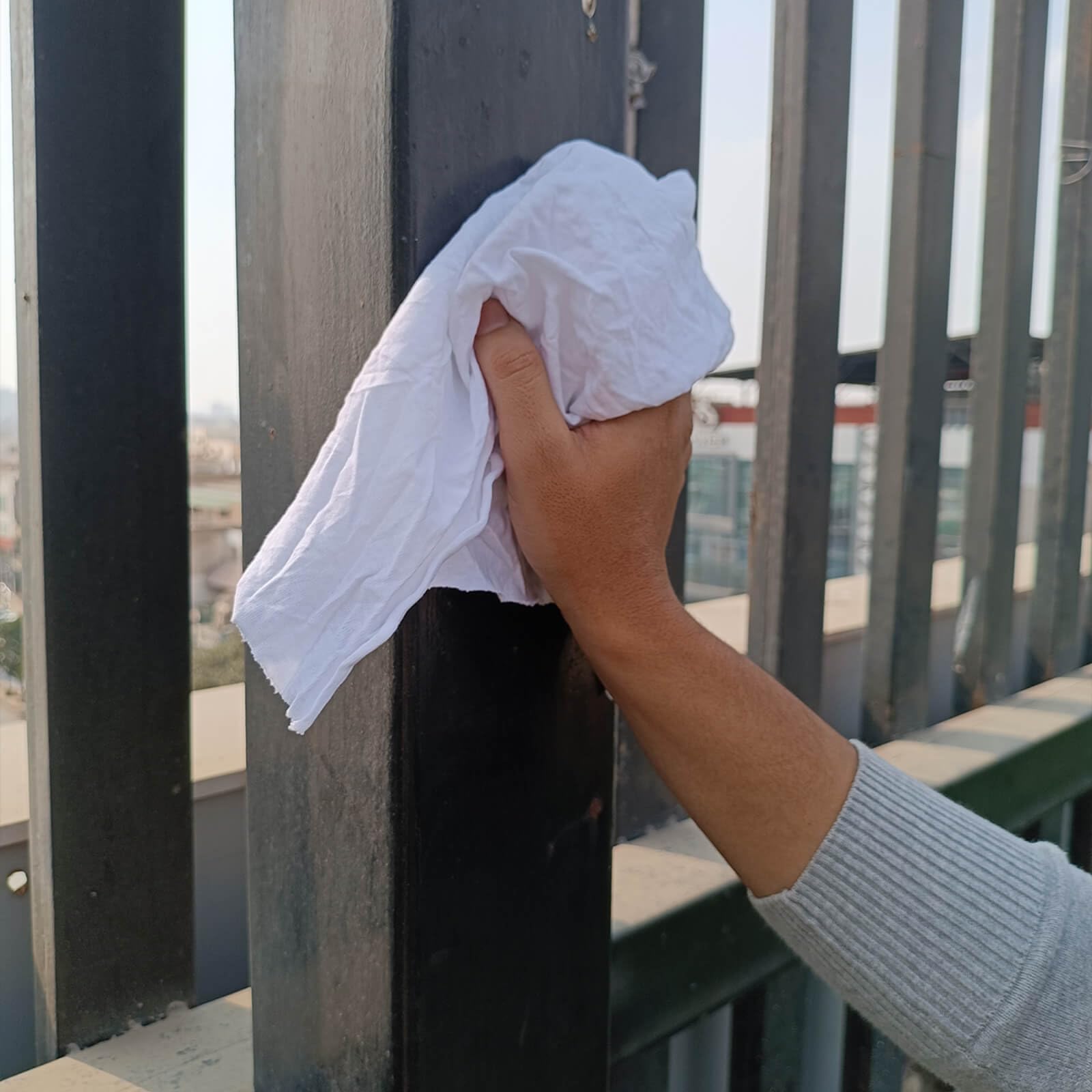 Trapos de punto blancos reciclados, solución de limpieza definitiva para el hogar, taller y uso industrial. Altamente absorbente, baja pelusa y perfecto para el mantenimiento (caja de 10