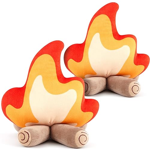2 Pack Campfire Plush Toys Fake Fire Firewood Plush Pillow