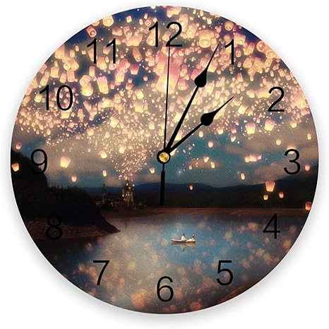 Amazon Co Jp 壁掛け時計 掛け時計 おしゃれ 置き時計 北欧 連続秒針 ラブウィッシュランタン壁掛け時計家の装飾寝室サイレント時計 壁掛けデジタル時計子供部屋用壁掛け時計 おしゃれ ホーム キッチン