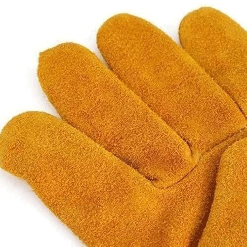 NALsa Coide Gants de soudage Isolation Thermique résistant à l'usure Soudeur Gants de Protection du Travail Soudeur Professionnel Long Chaud Doux