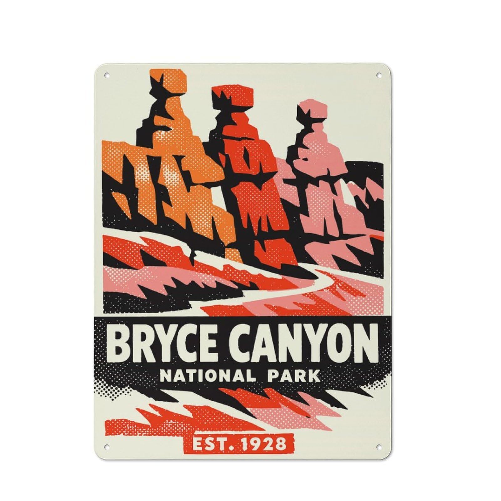 Junmoney Style-2 Vintage Tin Sign 40X30cm With Bryce Canyon National Park Vintage Poster For Bar Or Restaurant, Suited To Bar Decor Enthusiasts