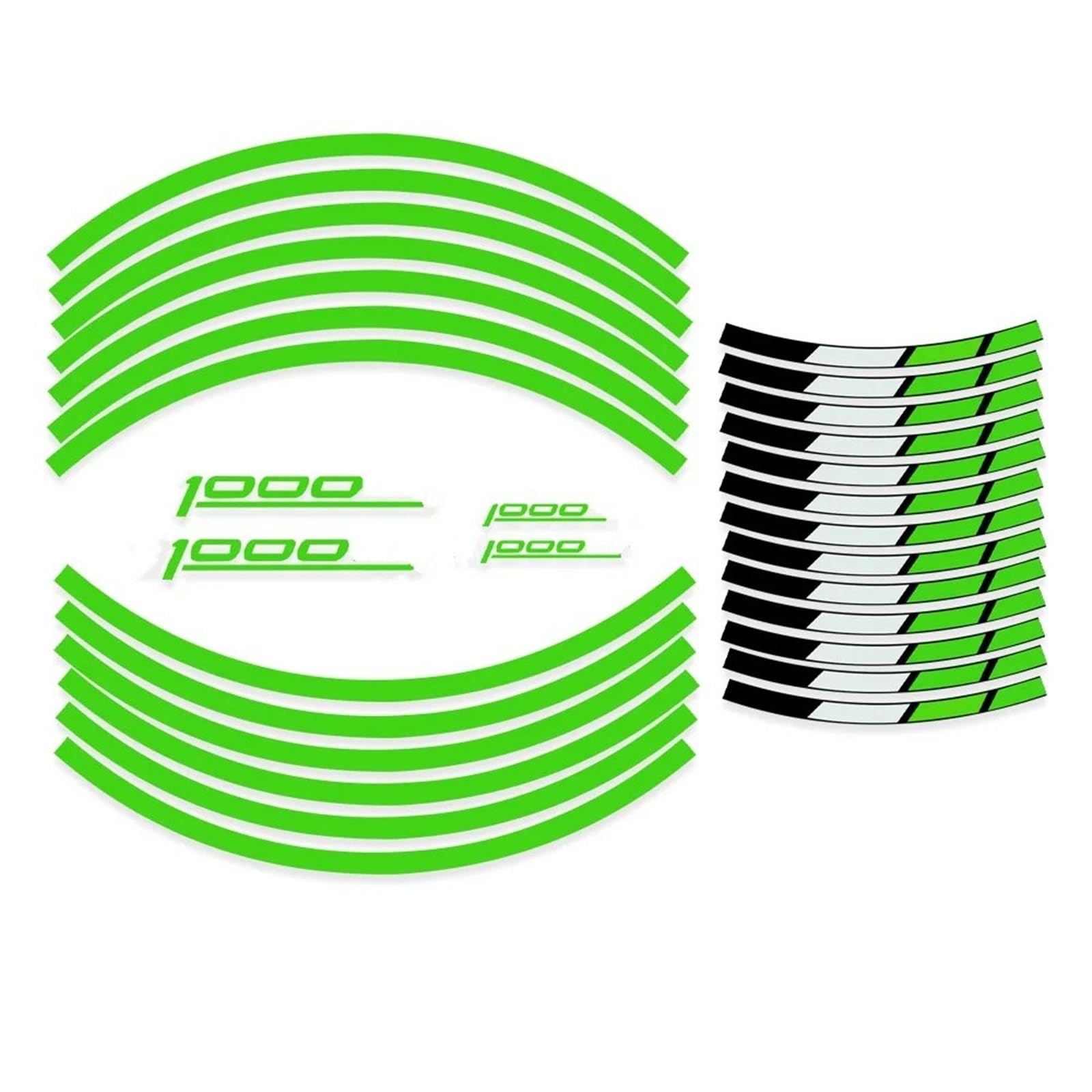 Motorcycle Reflective Wheel Rim Stripe Decal for Kawasaki Z1000 SX Z1000SX Sticker Front Rear Full Set Decorative(Color4)