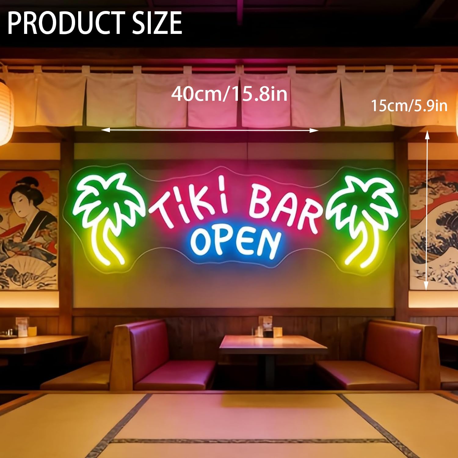Panneau néon ouvert Tiki Bar LED Décoration pub