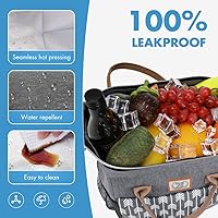 Vista 2 de Lekesky Bolsa de almuerzo para mujeres Lonchera térmica aislada a prueba de fugas para trabajo de adultos, Gris