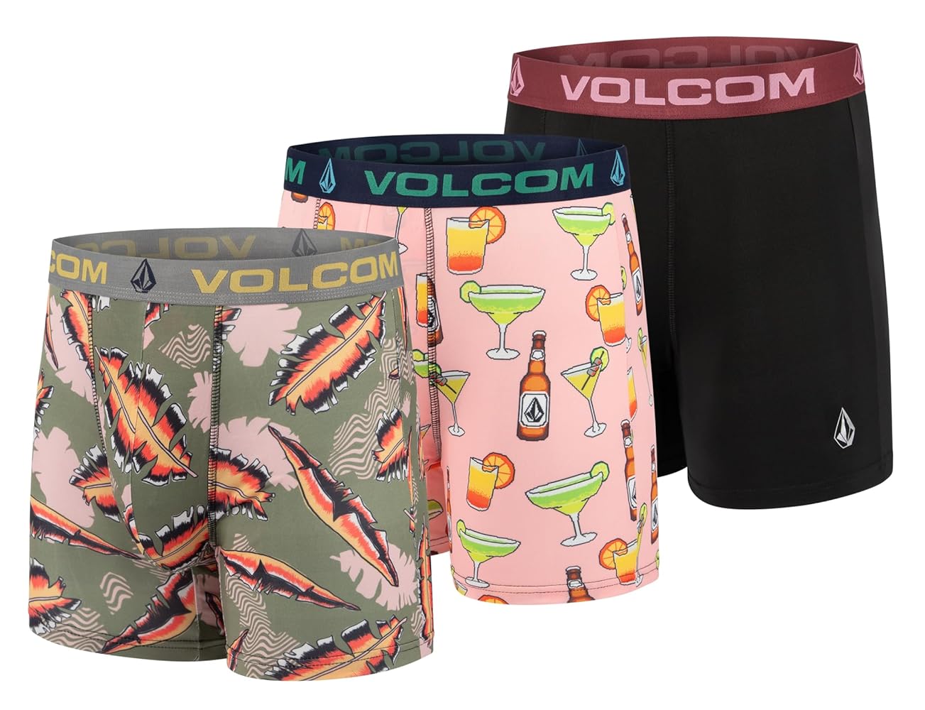VOLCOM Broseph Von Sickter Stripe バルコム Volcom Mens Boxer Briefs 3 Pack Poly Spandex Performance