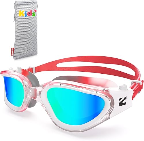 ZIONOR G1MINI MIX - Gafas de natación para niños, con bloques de color, polarizados, sin fugas, antiniebla, para niños (3-14)