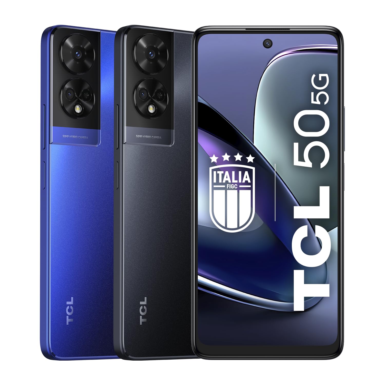 TCL Mobile 50 Smartphone 5G, Chipset MediaTek Dimensity 6100+, Display 6.56 pollici HD+ 90Hz, 128GB, 8GB RAM, 4GB e 4GB RAM expansion, Dual Camera Hybrid 50 MP, Android 14, 5010 mAh, Space Grey
