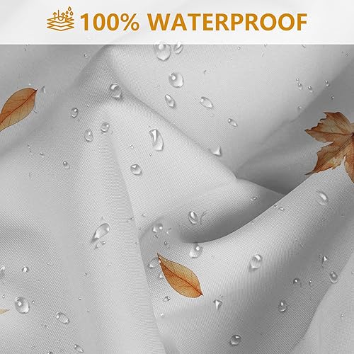 Miniatura 6 de MEHOFOND Juego de 4 cortinas de ducha de otoño con hojas de arce y calabaza, hojas de otoño, cosecha, Acción de Gracias, acuarela, decoración de