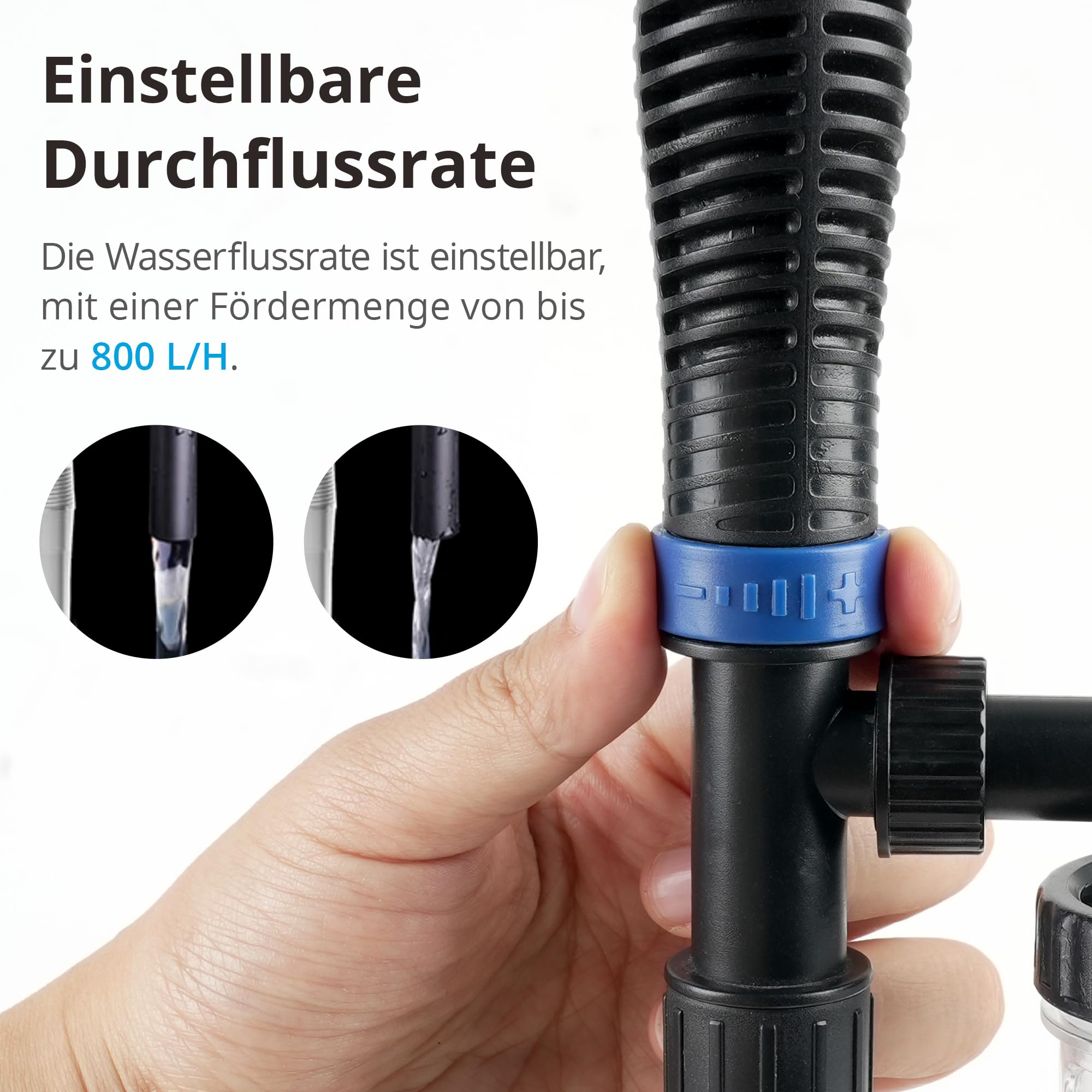 NICREW 3-in-1 Mulmsauger Elektrisch, Aquarium Reiniger für Kies und Sand mit Wasserwechsel, Zubehör für Mittelgroße und Große Aquarien, 16 W, 800 L/H