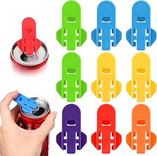 9 Packs Soda Can Oener and Cover,Colorful Plastic Drink Can Covers,Leakproof CanTab Opener Tool for Pop Coke Beer Tab,Leakproof Beverage CanCover Protector, at the Party, BBQ, Beach