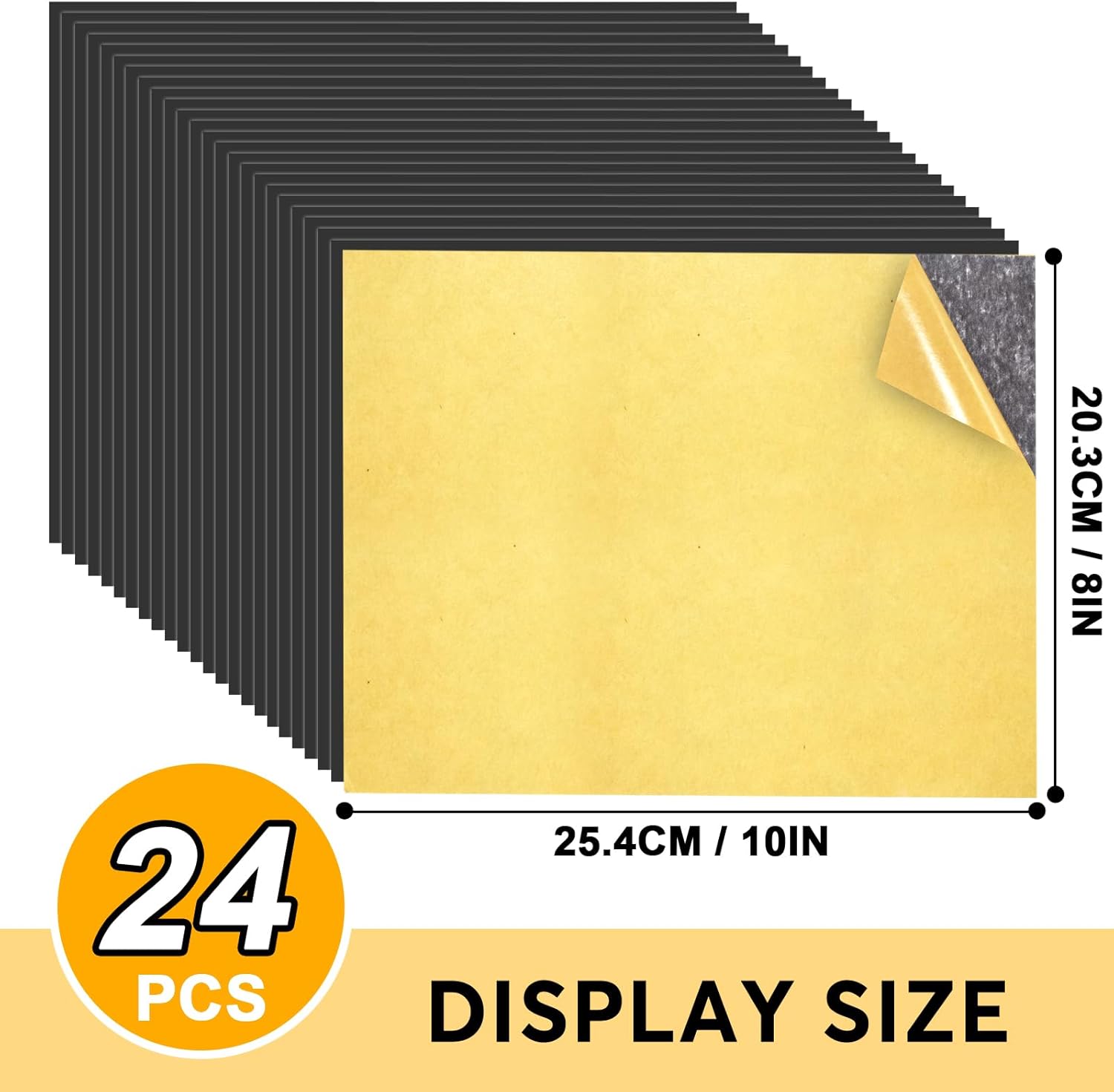 Adhesive Magnetic Sheets 24 Pack, Each 8" x 10", Stick Magnetic Paper with Adhesive Backing for Crafts, Paper Magnets and Stickers