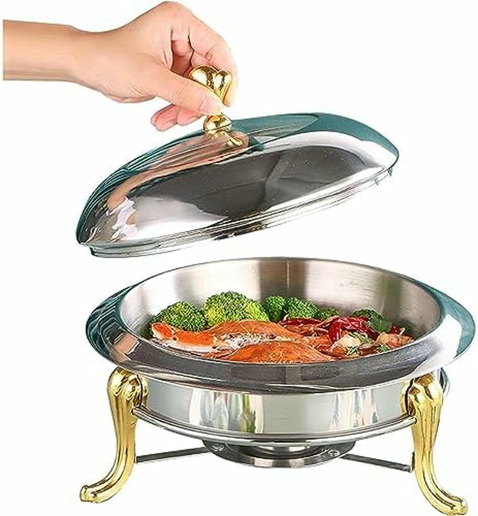 Buffet avec four et couvercle d'alcool en acier inoxydable