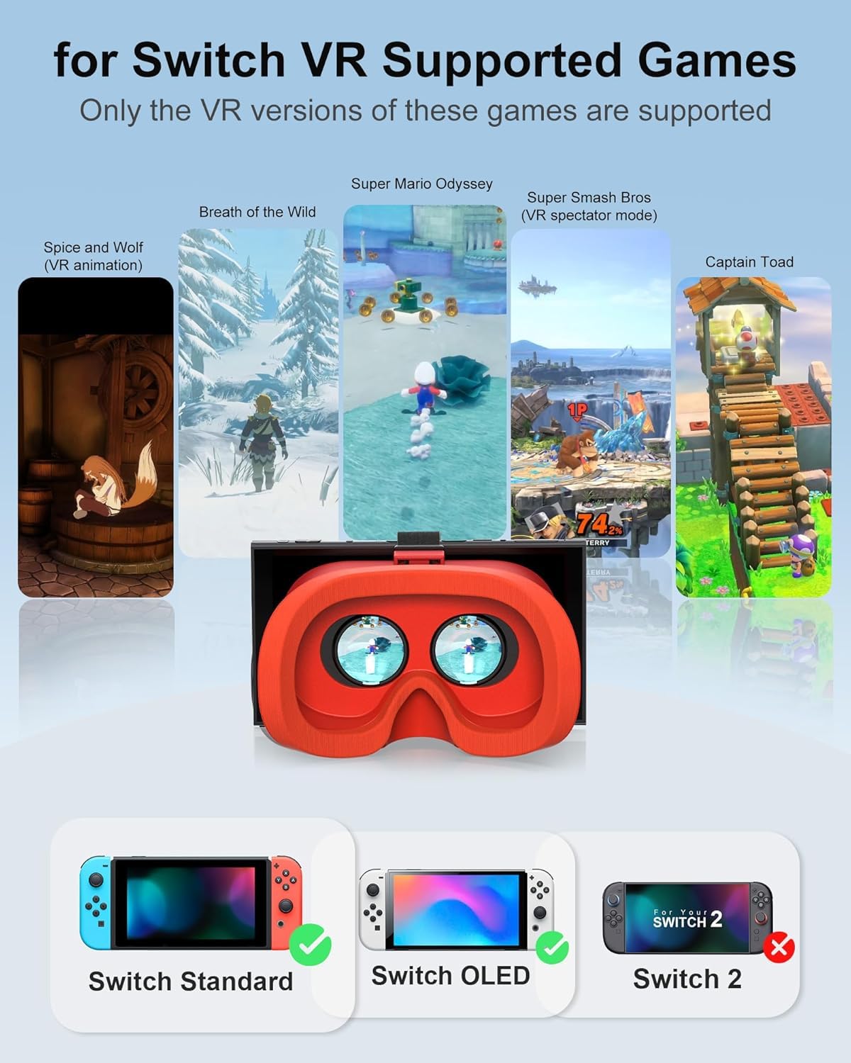 Amazon.com: Upgraded VR Headset Compatible with Nintendo Switch