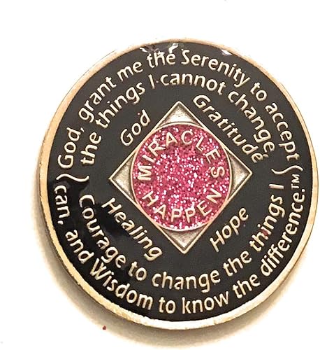 Miniatura 2 de 17 Year NA Bling Medallion - Rosa, destello, purpurina, chip, moneda, ficha