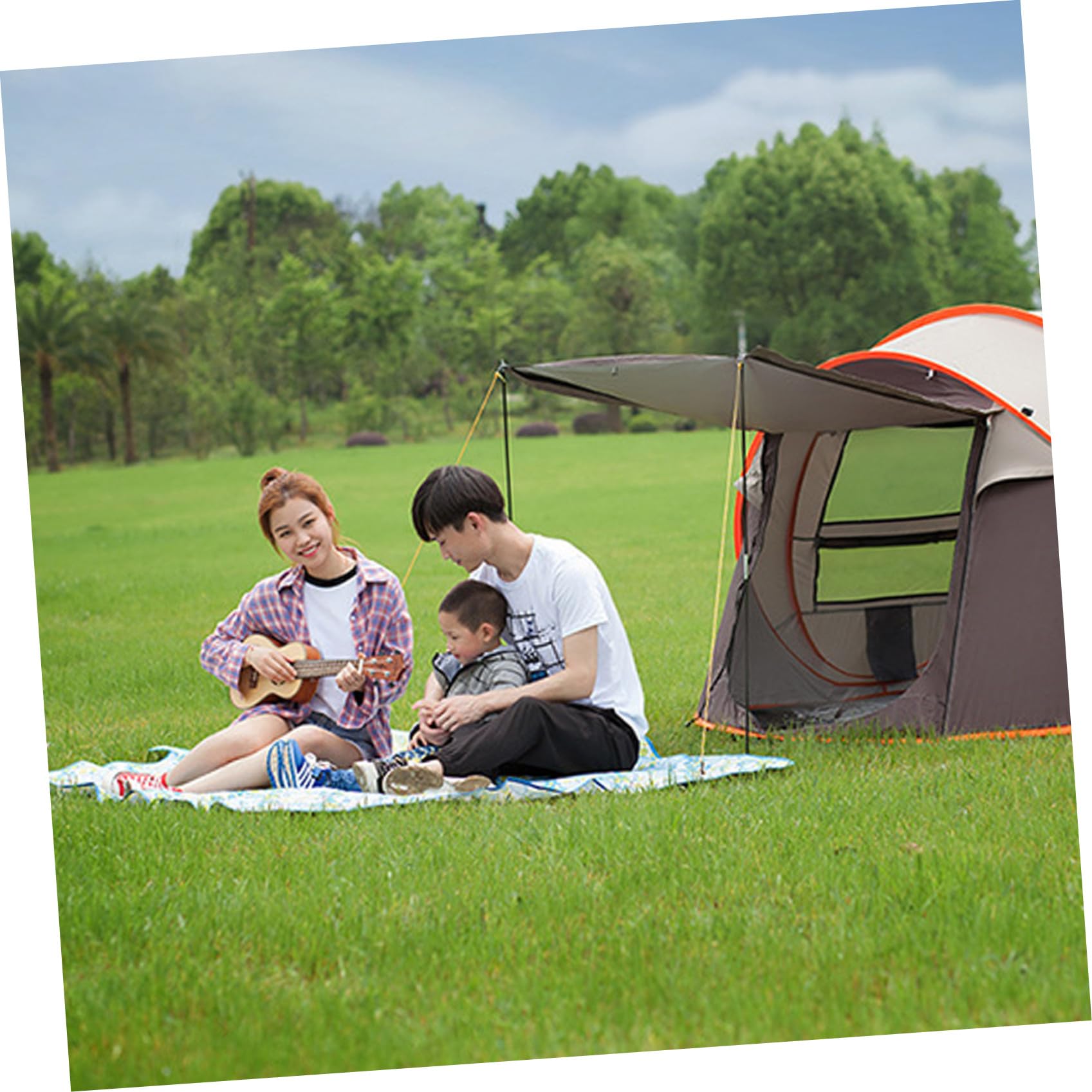 ibasenice Esterilla De Camping 3x3 M, Alfombra Anti Humedad De Aluminio Ligera, Manta para Picnic Al Aire Libre, Resistente Humedad, Adecuado para Senderismo y Acampada