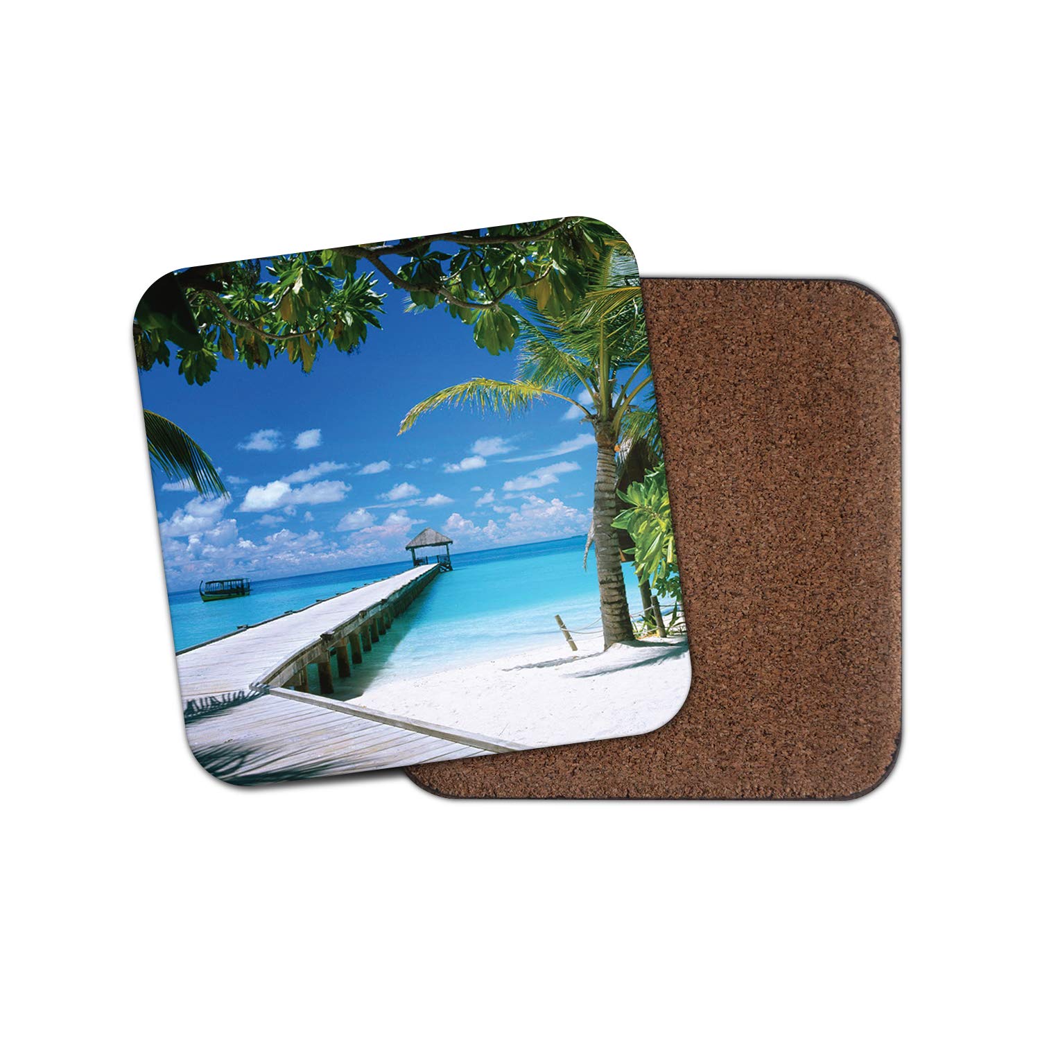 1 x Maldives Beach Drinks Coaster - Palm Tree Holiday Sea Sky Sunny Fun #8968