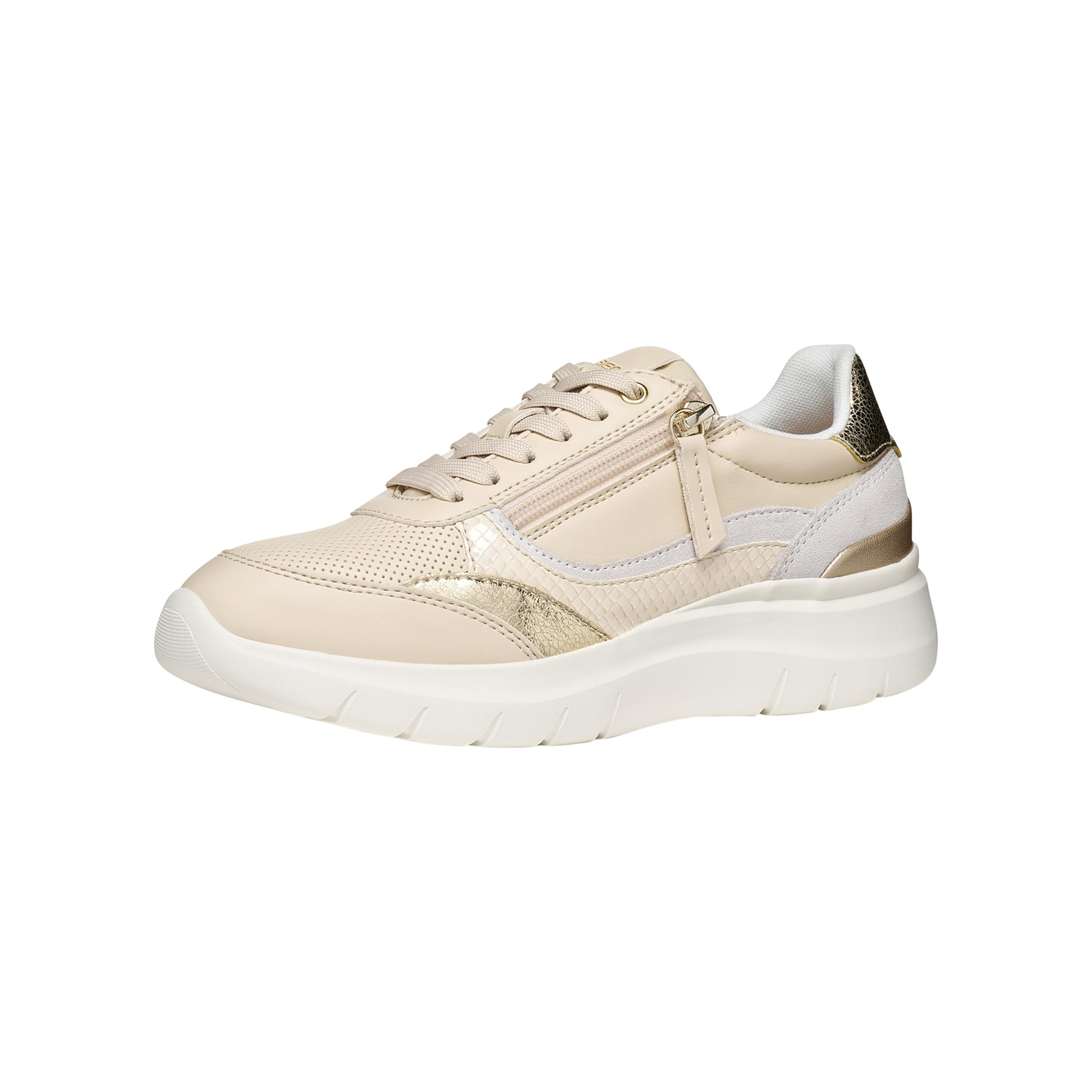 Geox Women's D PLUMMERY E Trainers, Papyrus/LT Sand, 40 EU