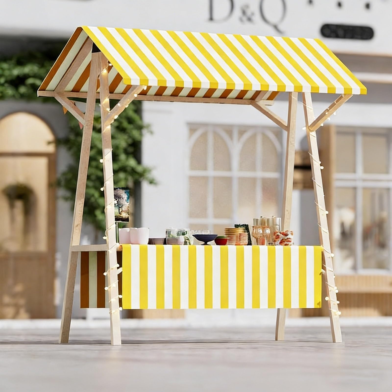 Carrello portatile per venditori all'aperto con tettoia, carrello pieghevole per chiosco per mercatini agricoli Display per fiori Vendor120 cm/47 pollici