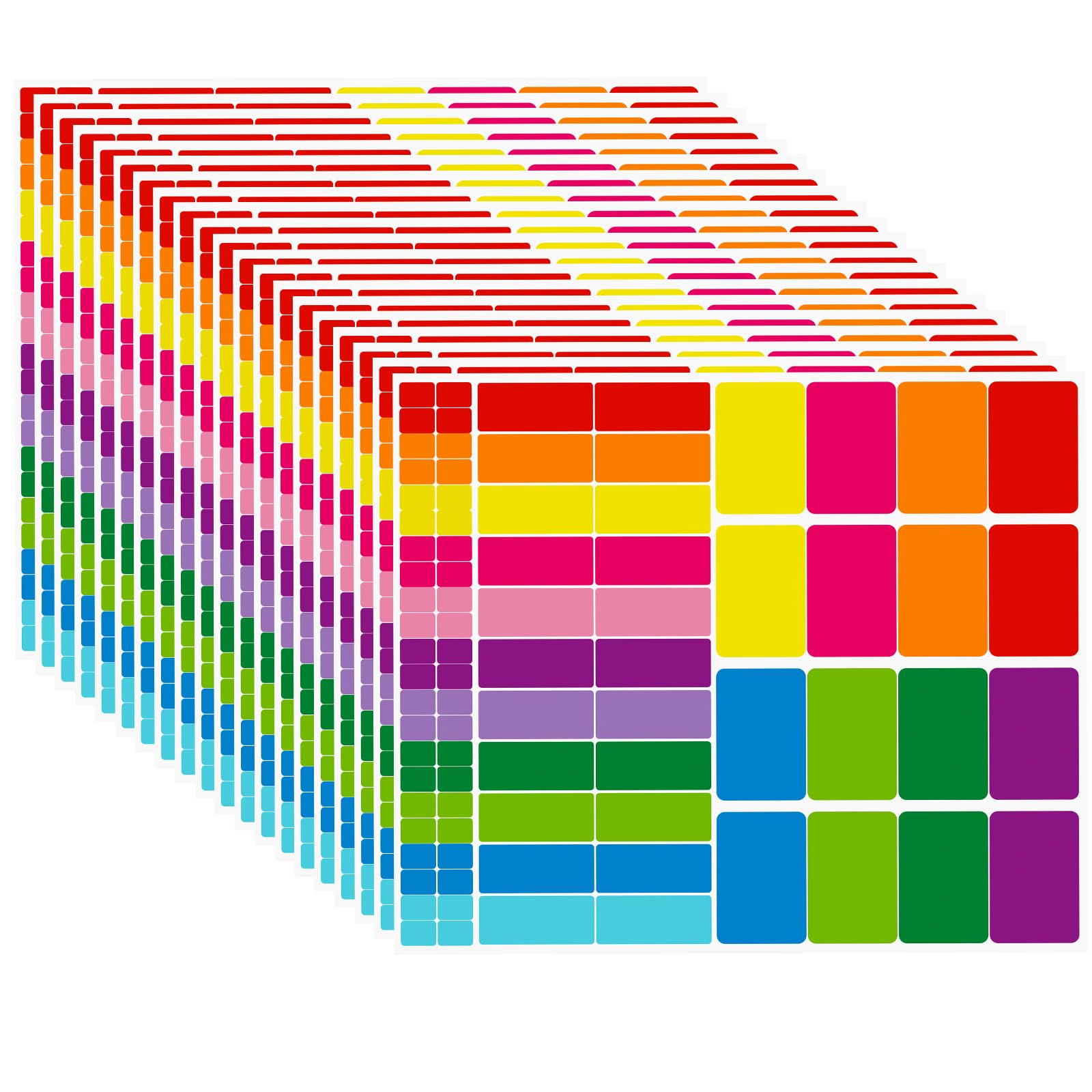 Tallew 10 Color Color Coding Labels Rectangle Colored Stickers Assorted Removable Stickers for Classrooms Offices Labeling Marking(Multicolor,0.5" X