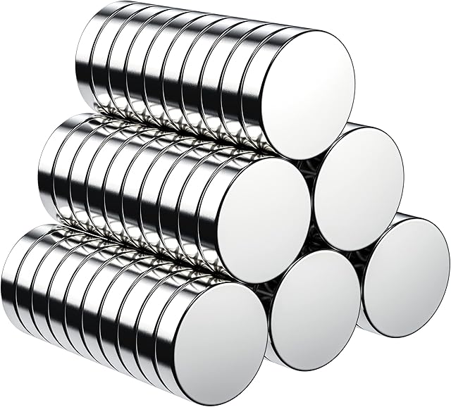 BUSATIA Magnets Round Mini Magnets for Magnetic Board / Whiteboard / Magnetic Board / Pin Board / Includes Storage Box (10 x 2 mm) Pack of 60