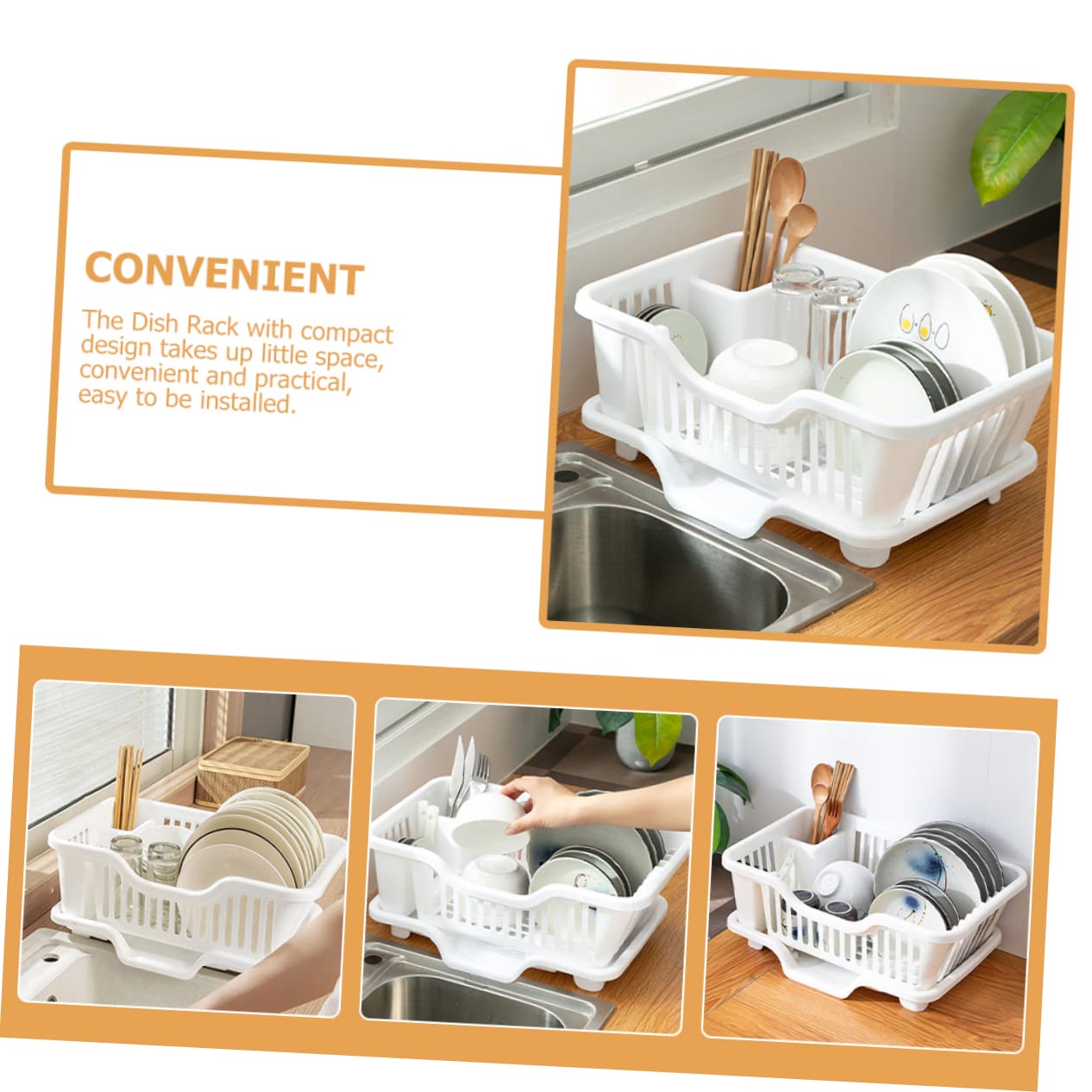 Cabilock Estante De Almacenamiento Escurridor De Platos Soporte Para Utensilios Diseño Compacto Útil y Fácil De Instalar