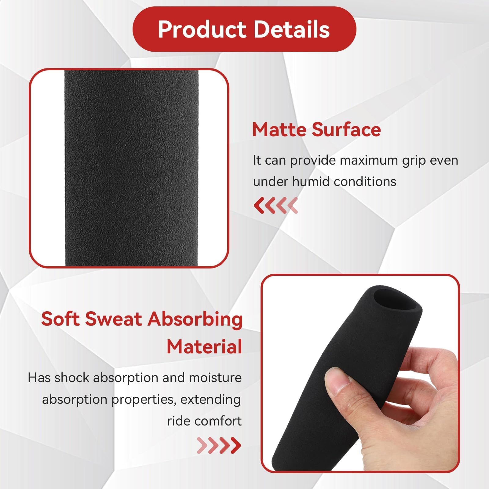 Aazon.co: Universal Otorcycle Hand Grips 1 Inch, Black Handlebar - View #5