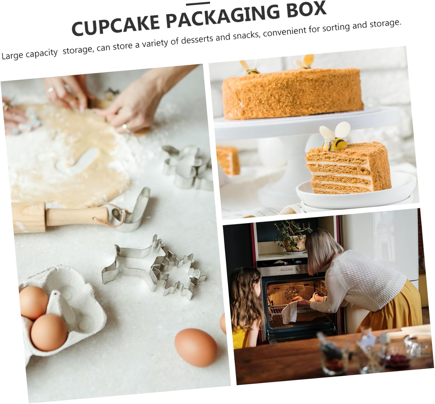 Box Portable Cupcake Carrier Cake Holder Stand Cake Transporter Holder Cake Storage Container Pastry Carrier Cake Carrier with Handle Travel Baking Utensils Plastic Mini re-usable