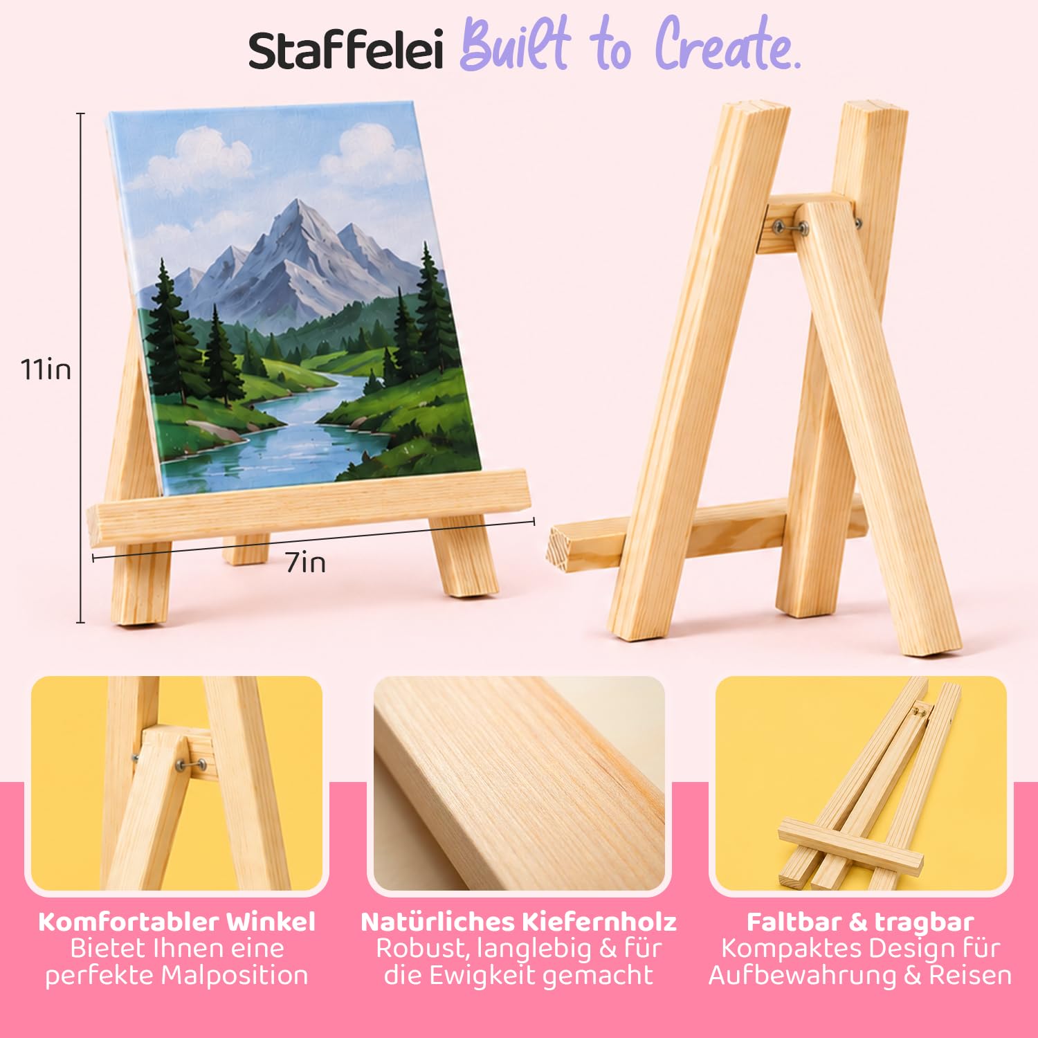 Chalkola Acrylfarben Set| 32x22ml Acrylfarbe mit 10 Leinwand, 10 Pinseln, Tischstaffelei| Acrylfarben für Leinwand Holz| Wasserfeste Acrylic Paint Set| leuchtenden Farben für Kinder, Profis, Anfänger
