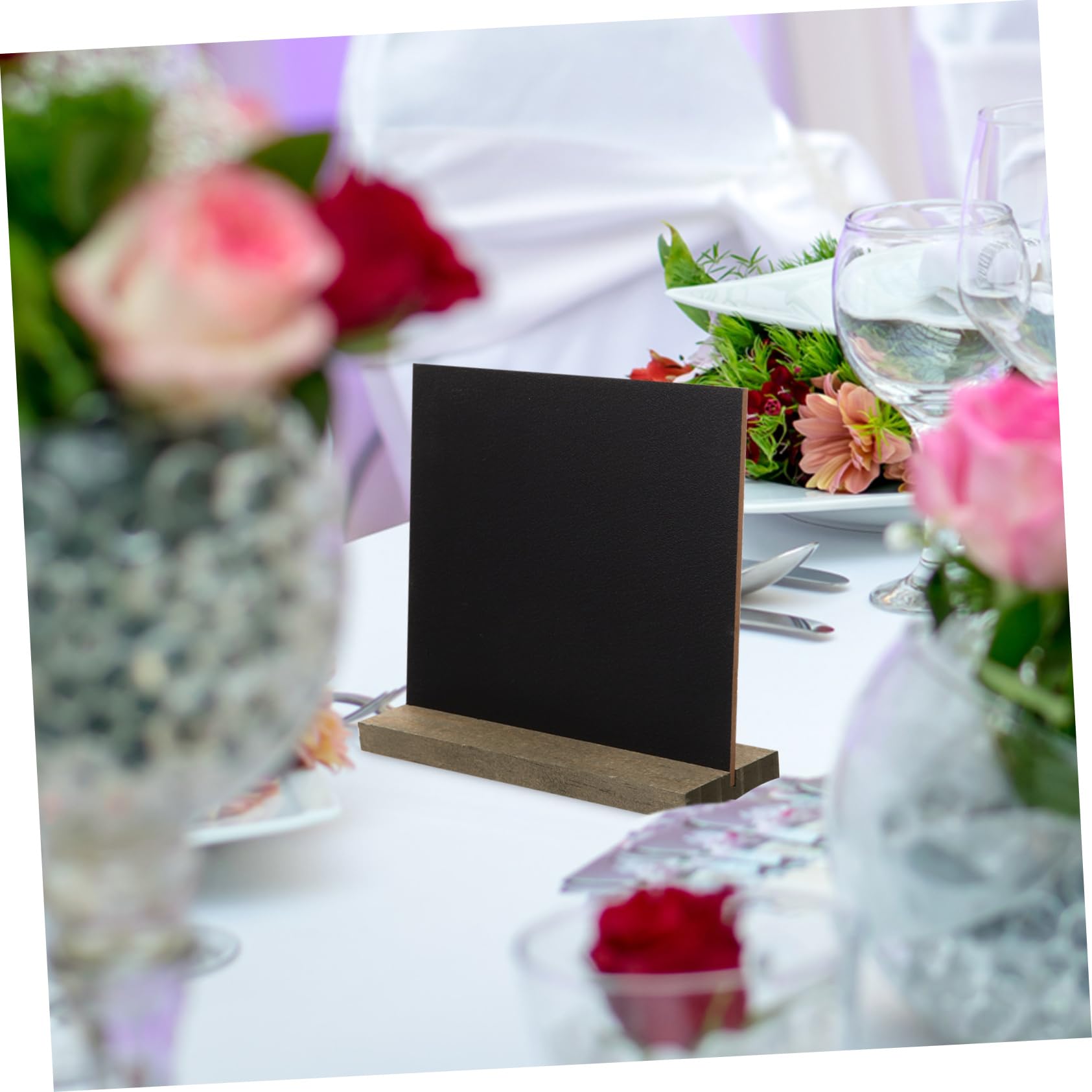 SHINEOFI Lot de 10 Mini Tableaux Noirs Créatifs en Panneau Décoratif en Bois Dense pour Bar et Église, Tableau Mémo Double Face pour Messages et Décor