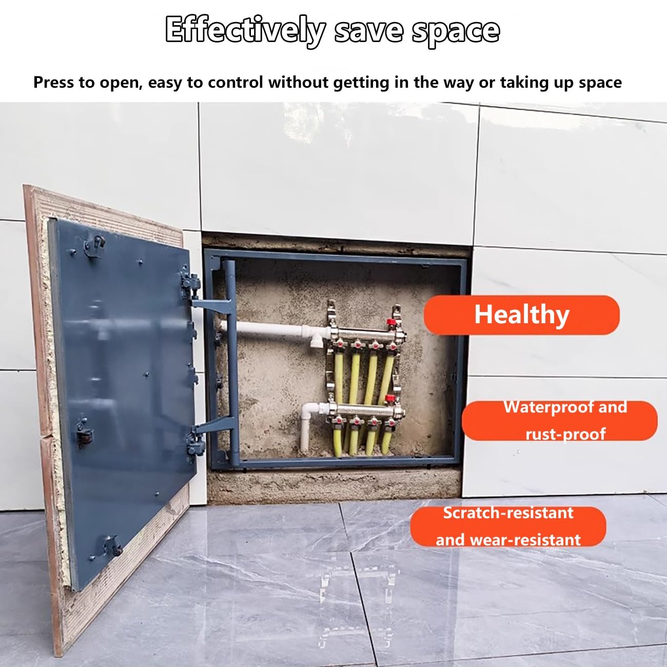 Tapa para Revisión Baldosas,Trampilla de Inspección de Fontanería,fácil Mantenimiento, diseño Invisible,Ahorra Espacio de Forma eficaz,Electricidad, Calefacción y Alarmas.(60 * 80 * 5cm)