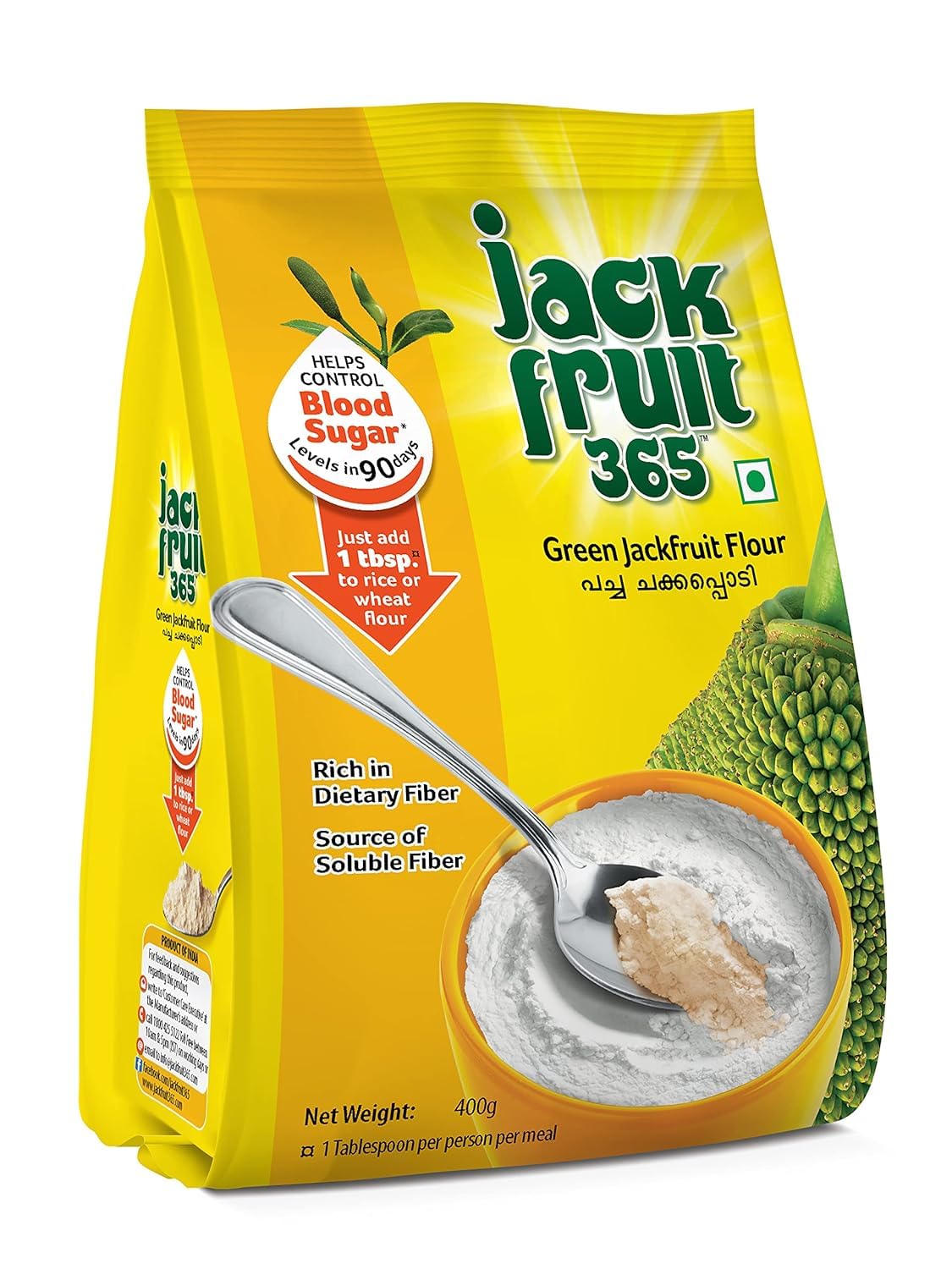 Jackfruit365 Green Jackfruit Flour - Helps Control Sugar - 400g