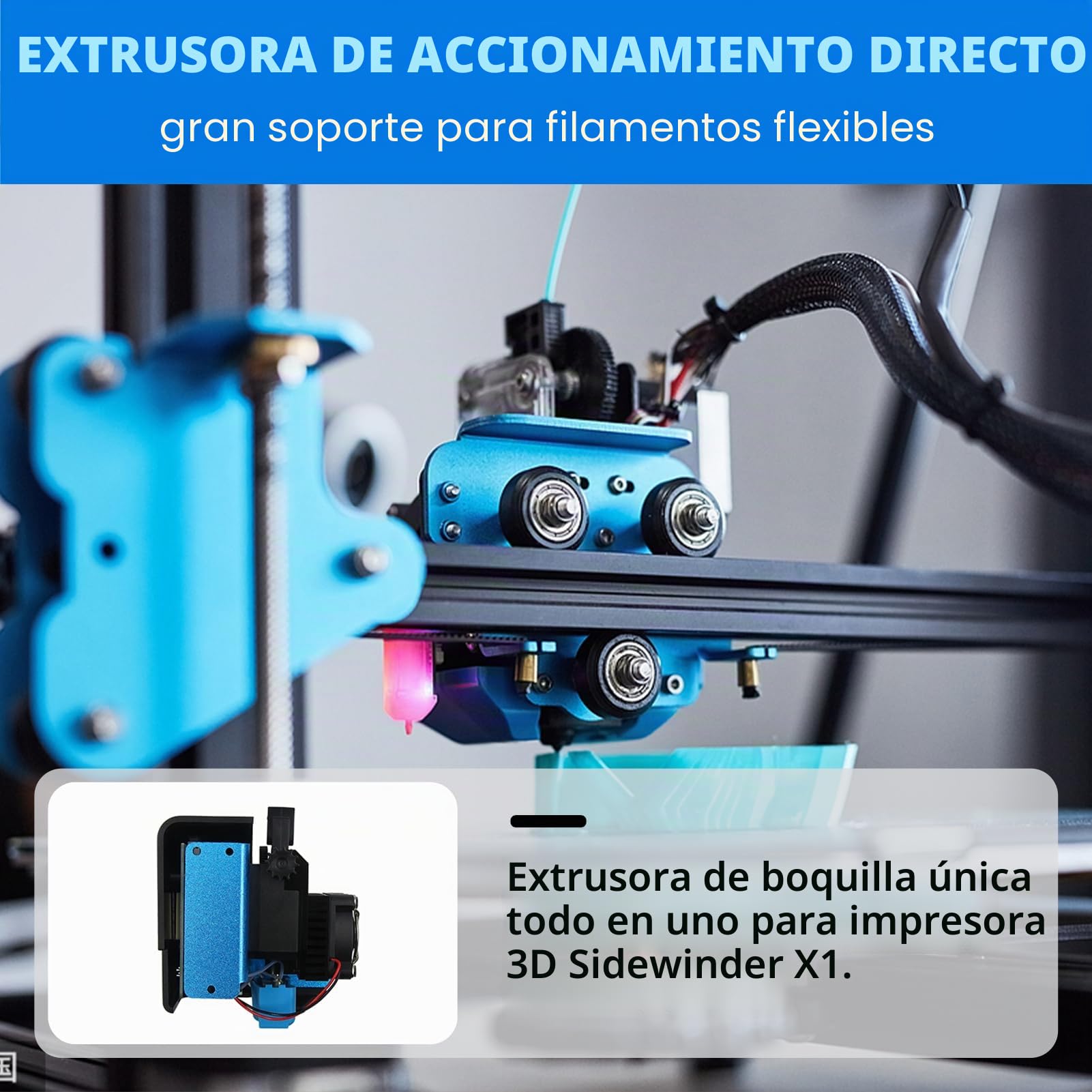 Artillery Direct Drive Extruser Extrusor de artillery extractor boquilla nica para 175 mm Filamento 3D Reemplazo de impresora Part Compatible con SideWinder X1 3D Printer